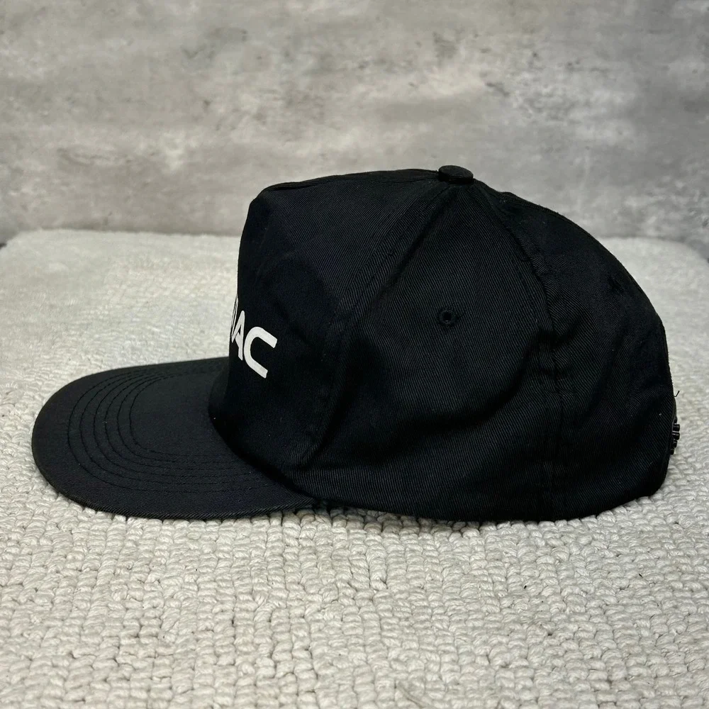 90s Vintage Pontiac Snapback Trucker Hat OSFA Dad Cap Black Car Guy Spellout